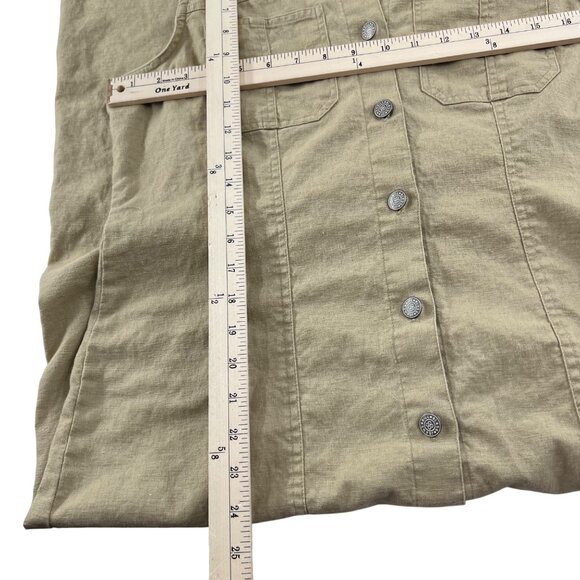 Bill Blass Jeans Vintage Women's Sleeveless Khaki Button-Front‎ Dress Size Med - Picture 6 of 7